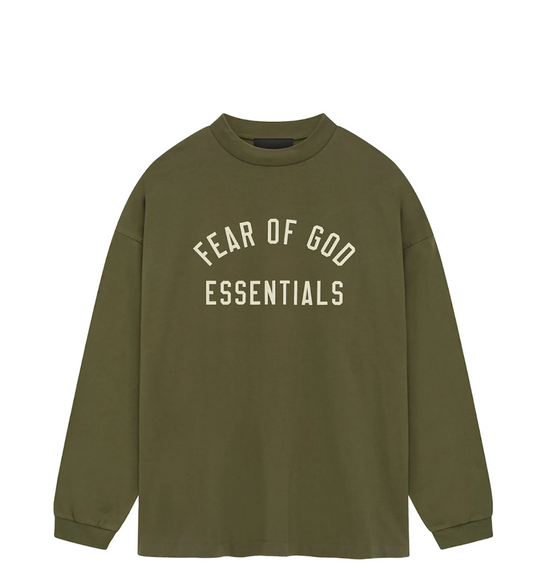 ESSENTIALS LONG SLEEVE(OLIVE) SZ XS