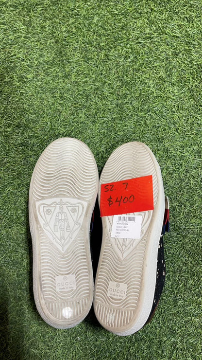 GUCCI LACE ACE CRYSTAL SZ. 7W (PO)