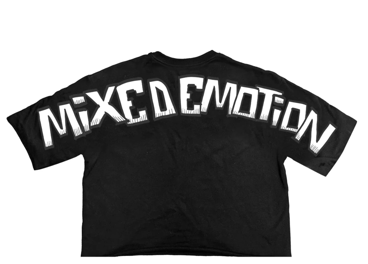 MIX EMOTIONS BLACK MONSTER CROP T SZ. (New)