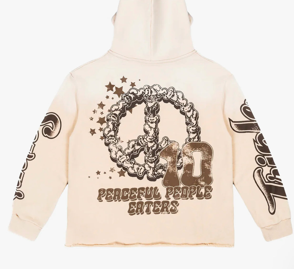 TRIPLE SEVENS CREAM/BROWN HOODIE SZ. M (NEW)