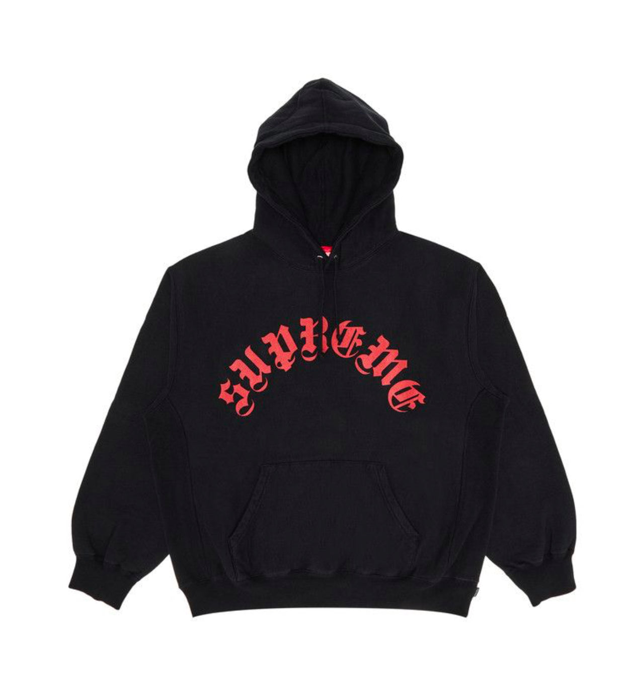 SUPREME HOODIE BLACK/RED SZ. (NEW)